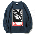 Unisex Meow Printed Sweatshirt