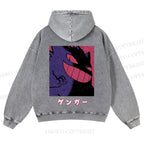 Genger Printed Casual Washed Hoodie