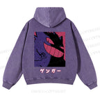 Genger Printed Casual Washed Hoodie