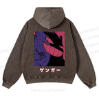 Genger Printed Casual Washed Hoodie
