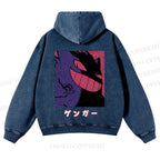 Genger Printed Casual Washed Hoodie