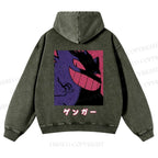 Genger Printed Casual Washed Hoodie