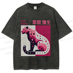 Unisex Yayoi Kusama Pink Panther Printed Washed Tee