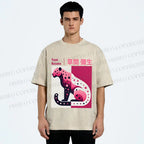 Unisex Yayoi Kusama Pink Panther Printed Washed Tee