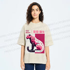 Unisex Yayoi Kusama Pink Panther Printed Washed Tee