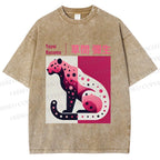 Unisex Yayoi Kusama Pink Panther Printed Washed Tee