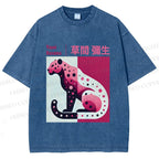 Unisex Yayoi Kusama Pink Panther Printed Washed Tee