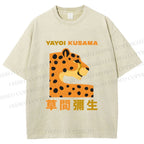 Unisex Yayoi Kusama Panther Printed Washed Tee