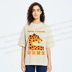 Unisex Yayoi Kusama Panther Printed Washed Tee