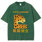 Unisex Yayoi Kusama Panther Printed Washed Tee