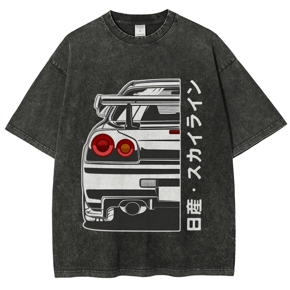 Nissan Car Vintage Wash Japanese Design T-Shirt