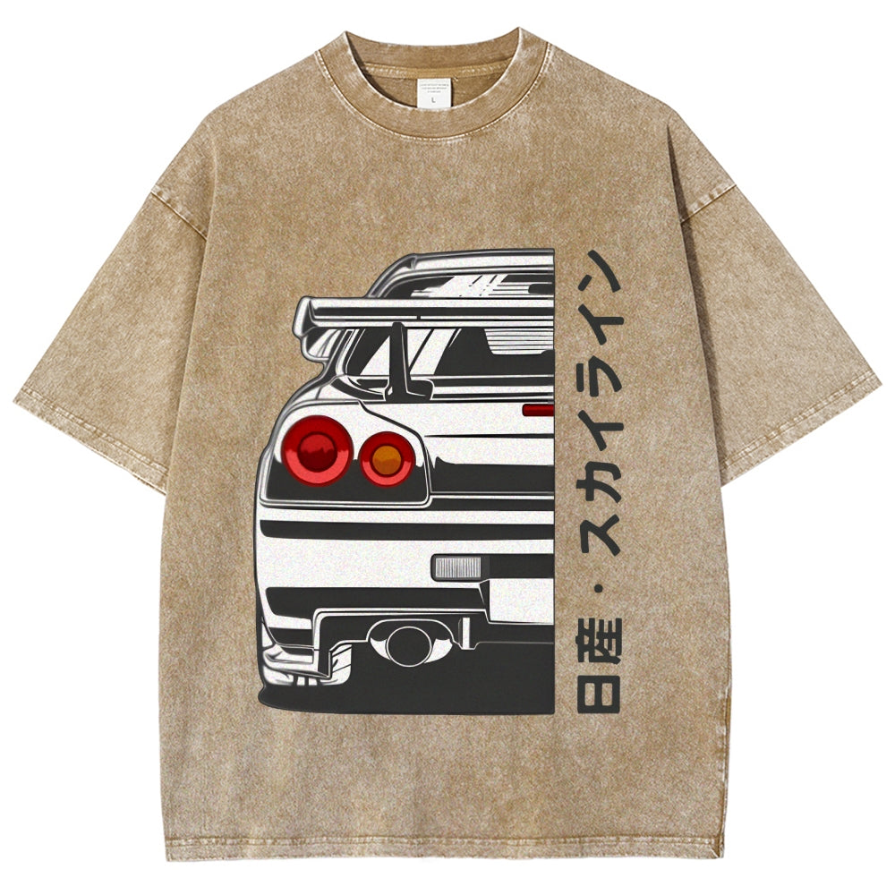 Nissan Car Vintage Wash Japanese Design T-Shirt