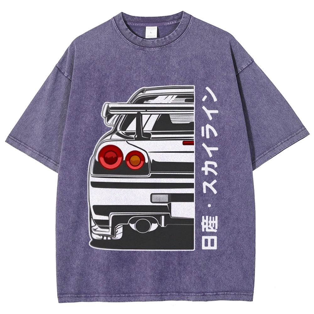 Nissan Car Vintage Wash Japanese Design T-Shirt