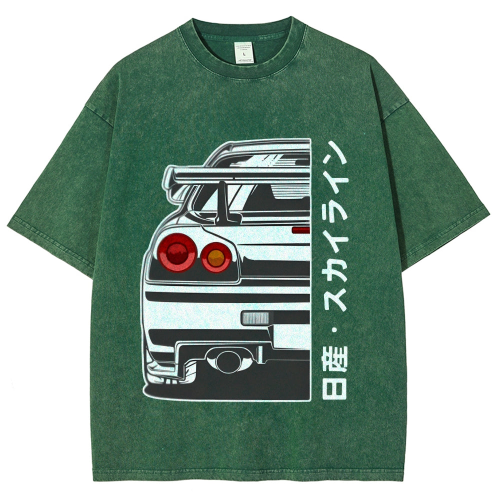 Nissan Car Vintage Wash Japanese Design T-Shirt