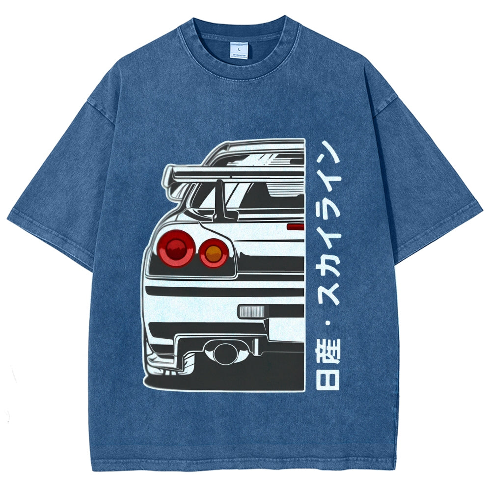 Nissan Car Vintage Wash Japanese Design T-Shirt