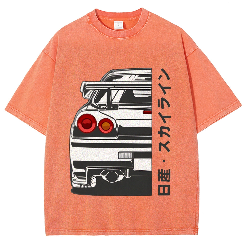 Nissan Car Vintage Wash Japanese Design T-Shirt