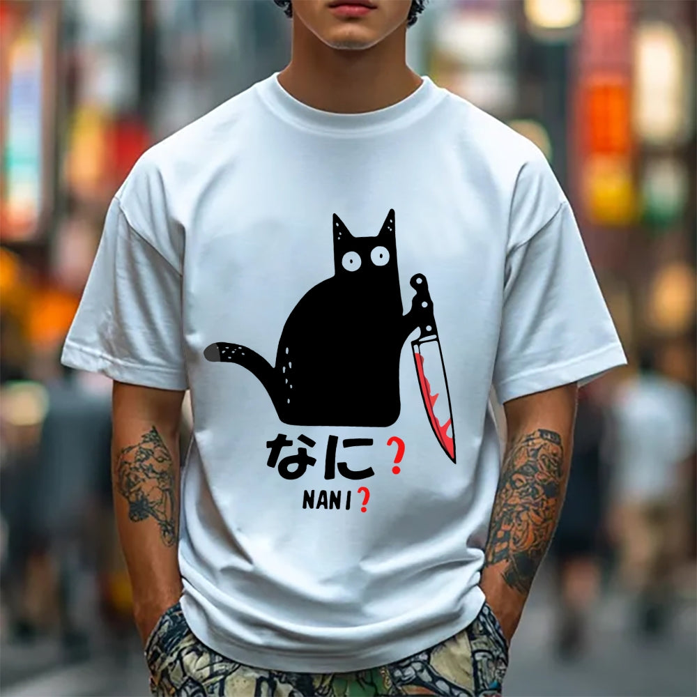A Puzzled Cat Holding A Knife Classic T-Shirt