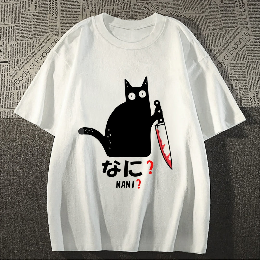 A Puzzled Cat Holding A Knife Classic T-Shirt