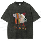 Unisex Funky Pigeon With a Funky Scarf Printed Washed Tee