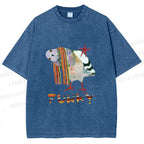Unisex Funky Pigeon With a Funky Scarf Printed Washed Tee