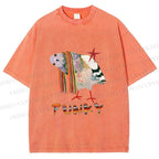 Unisex Funky Pigeon With a Funky Scarf Printed Washed Tee