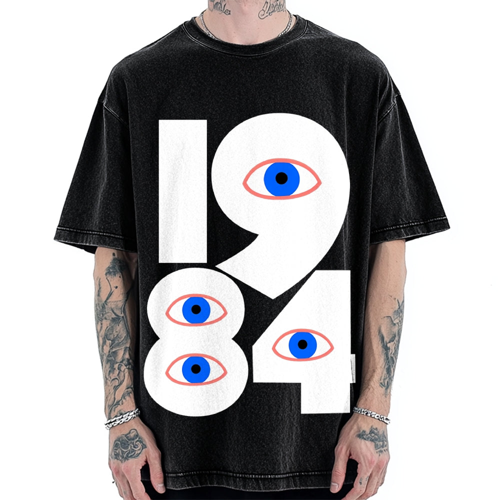 1984 Eyes Abstract Minimalist Vintage Washed T-shirt