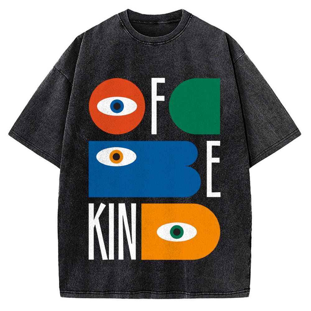 Be Kind Abstract Minimalist Eyes Vintage Washed T-shirt
