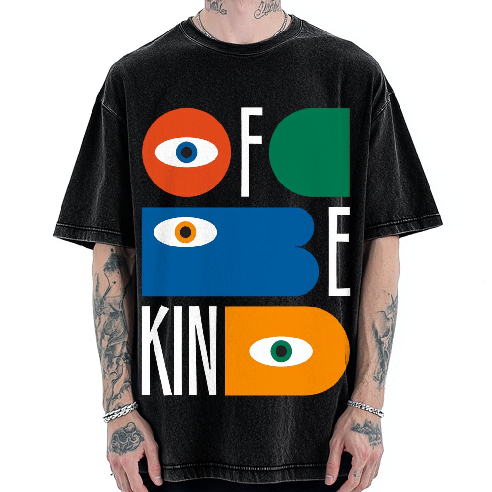 Be Kind Abstract Minimalist Eyes Vintage Washed T-shirt