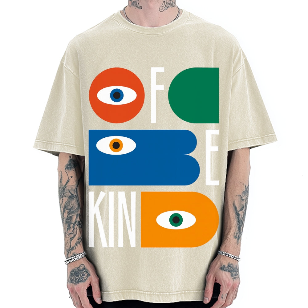 Be Kind Abstract Minimalist Eyes Vintage Washed T-shirt