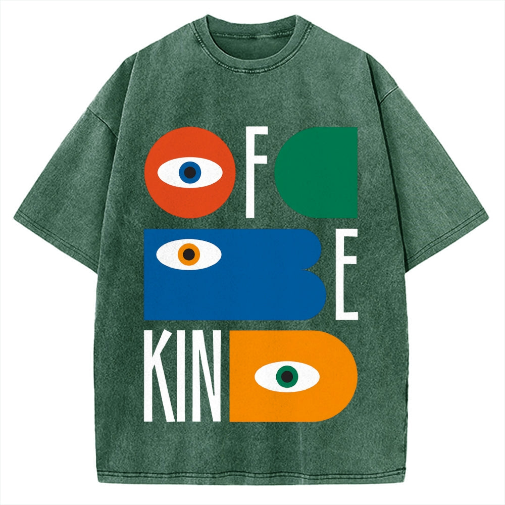 Be Kind Abstract Minimalist Eyes Vintage Washed T-shirt