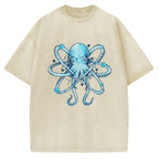 Unisex Atomic Octopus Vintage Washed T-shirt