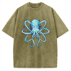 Unisex Atomic Octopus Vintage Washed T-shirt