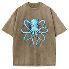 Unisex Atomic Octopus Vintage Washed T-shirt
