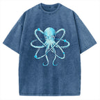 Unisex Atomic Octopus Vintage Washed T-shirt