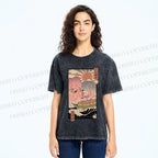 Unisex Ukiyo-e The Great Takoyaki Printed Washed Tee
