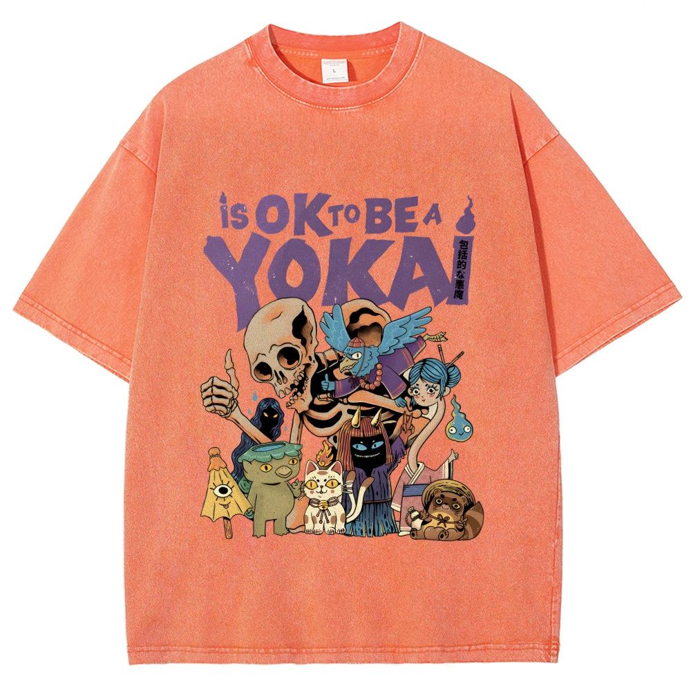 Ok yokai Vintage Washed T-shirt