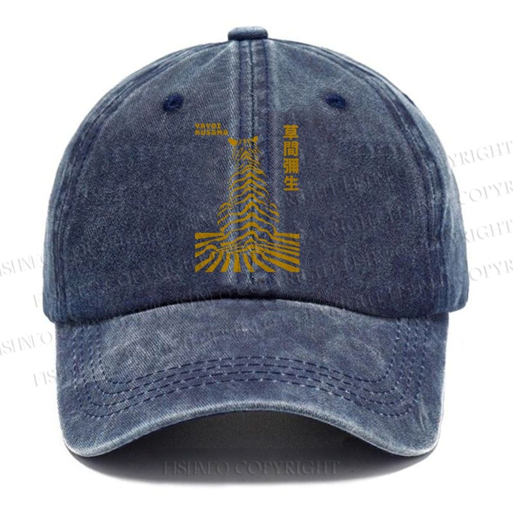 Unisex Vintage Casual Japanese Yayoi Kusama Panther Washed Cap