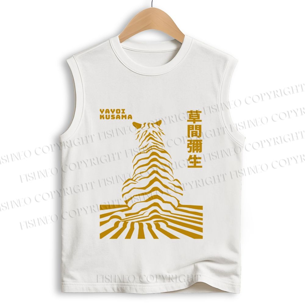 Unisex Yayoi Kusama Panther Printed Cotton Tank Top