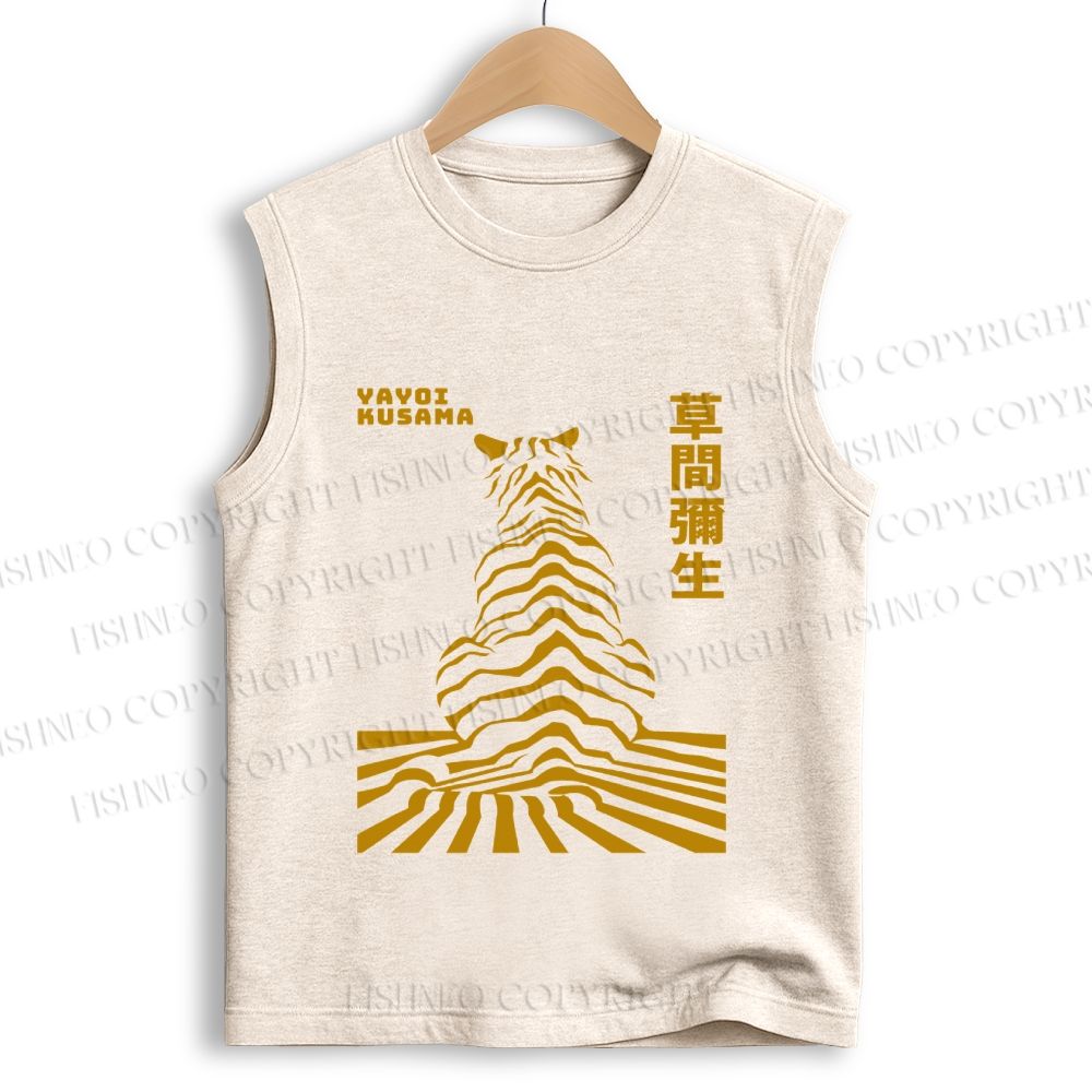 Unisex Yayoi Kusama Panther Printed Cotton Tank Top