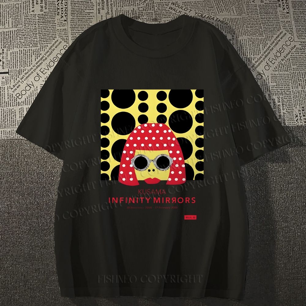 Unisex Classic Cotton Japanese Yayoi Kusama Woman Printed T-shirt