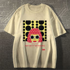 Unisex Classic Cotton Japanese Yayoi Kusama Woman Printed T-shirt