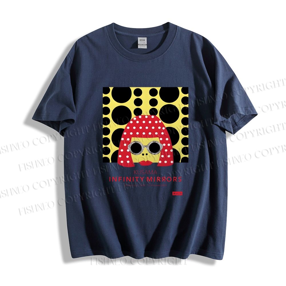 Unisex Classic Cotton Japanese Yayoi Kusama Woman Printed T-shirt
