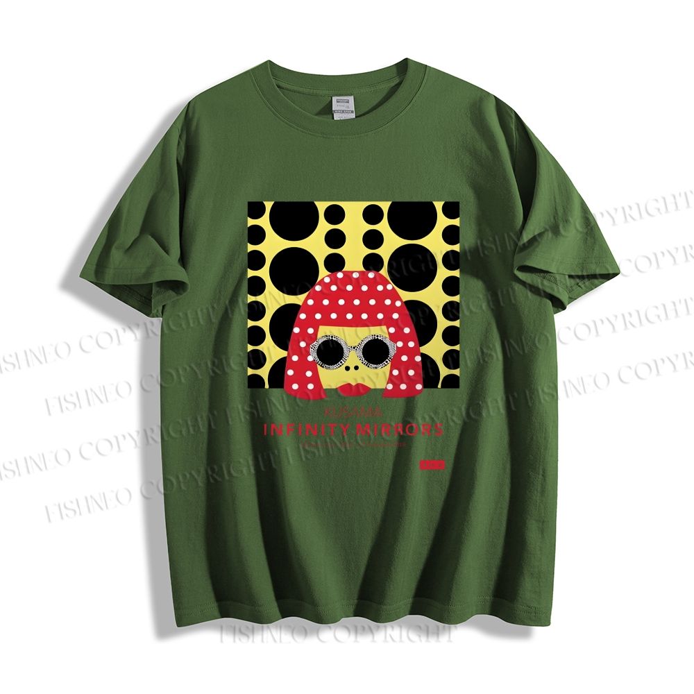 Unisex Classic Cotton Japanese Yayoi Kusama Woman Printed T-shirt