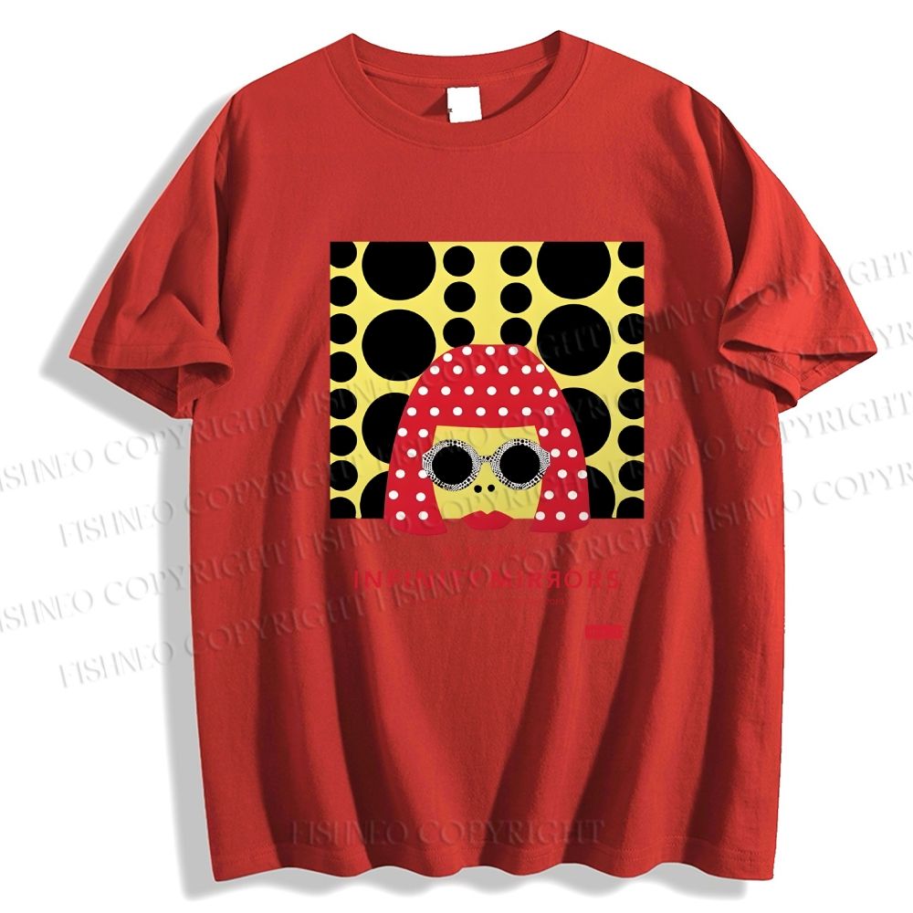 Unisex Classic Cotton Japanese Yayoi Kusama Woman Printed T-shirt