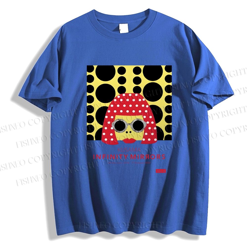 Unisex Classic Cotton Japanese Yayoi Kusama Woman Printed T-shirt