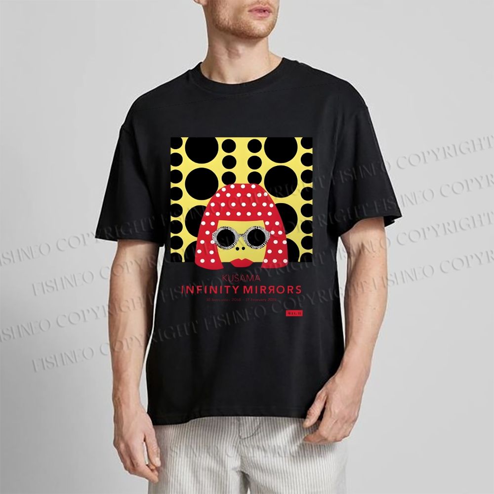 Unisex Classic Cotton Japanese Yayoi Kusama Woman Printed T-shirt