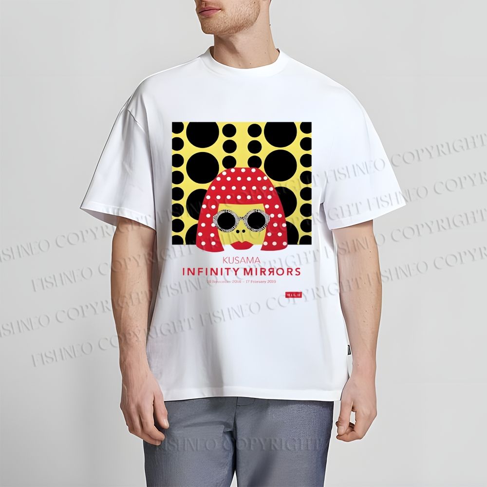 Unisex Classic Cotton Japanese Yayoi Kusama Woman Printed T-shirt
