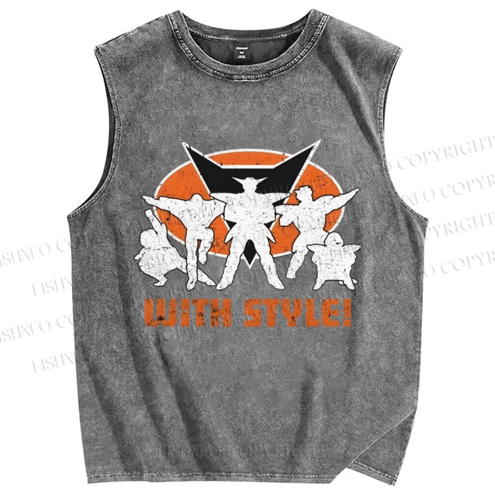 Unisex Dragon Ball Ginyu Force Printed Washed Tank Top