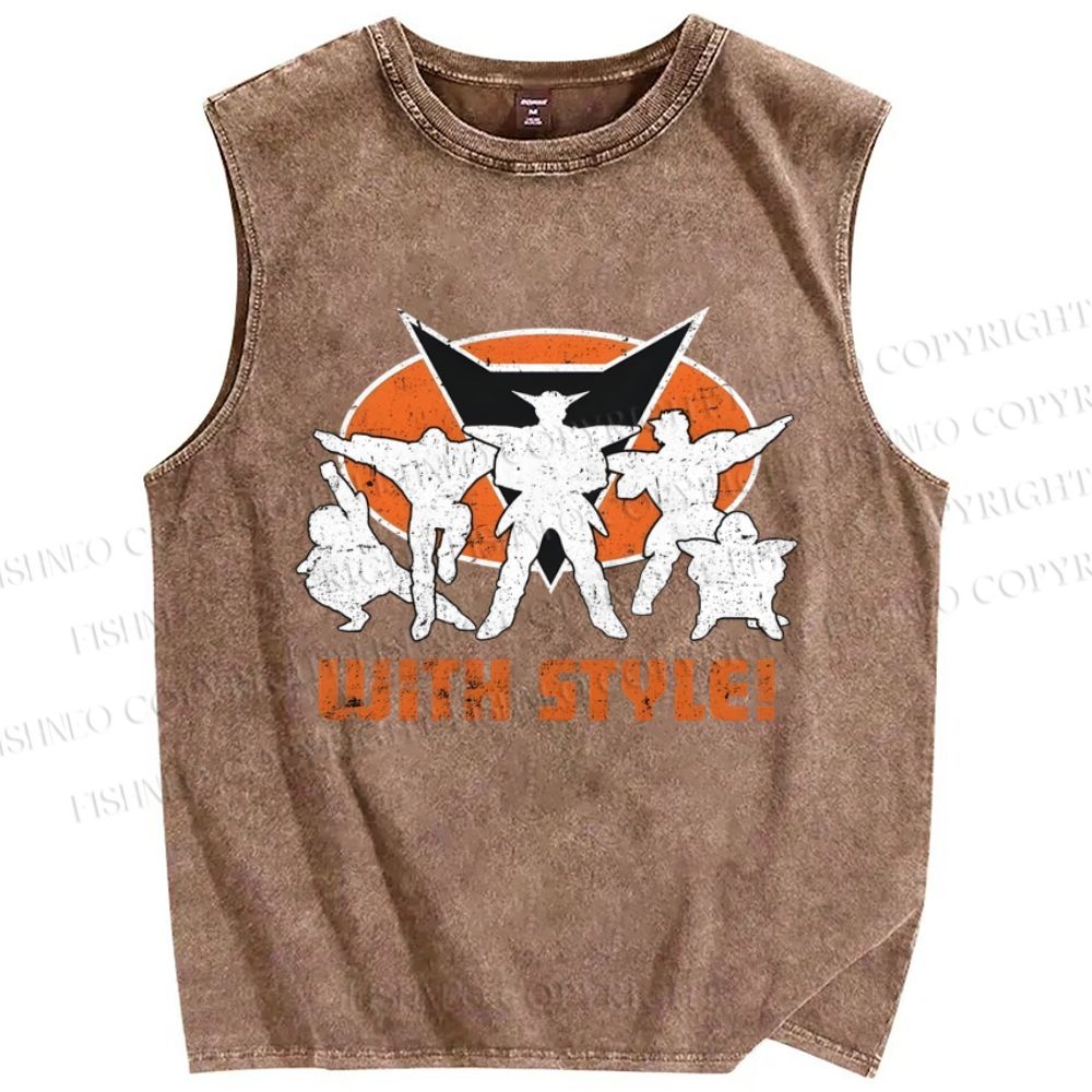 Unisex Dragon Ball Ginyu Force Printed Washed Tank Top