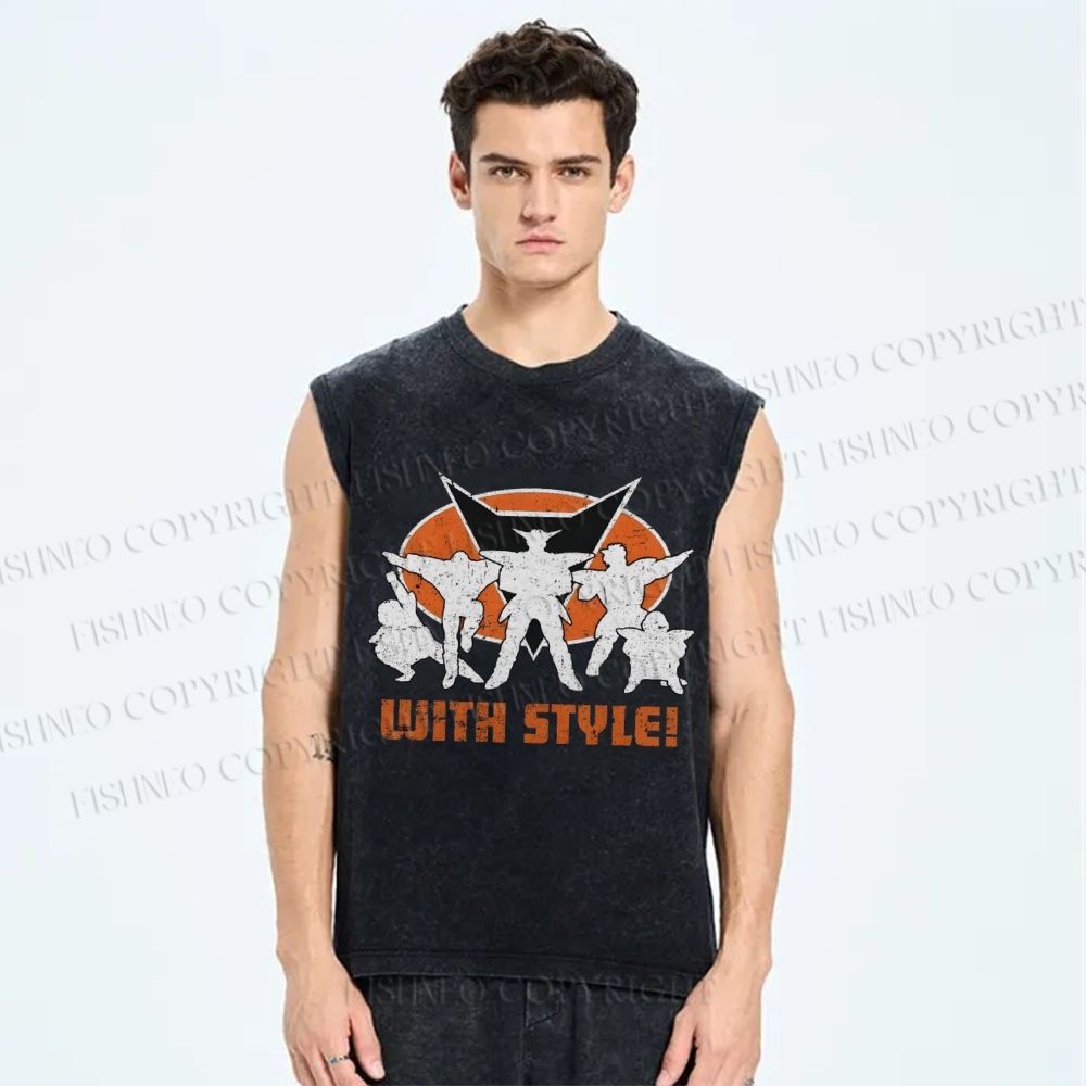 Unisex Dragon Ball Ginyu Force Printed Washed Tank Top
